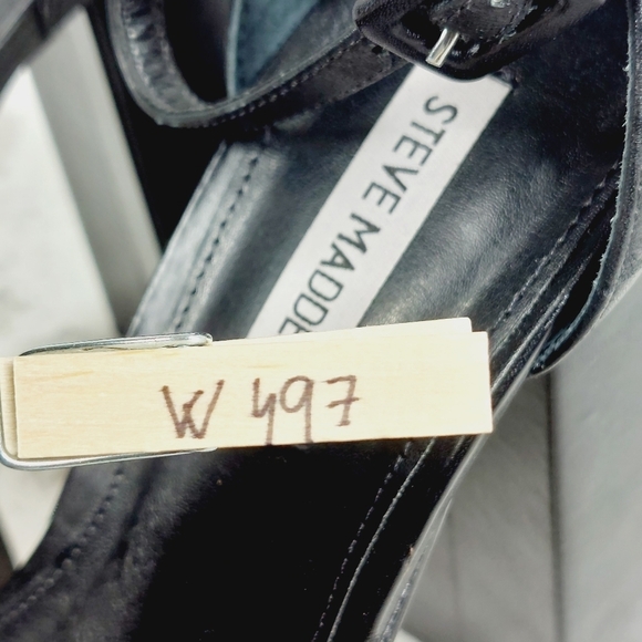 NEW Steve Madden Kassiani Black Slip On Ankle Strap Platform Sandals W497 - Picture 14 of 14